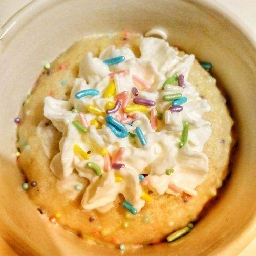 Mermaid Confetti Mug Cake - Finding Zest