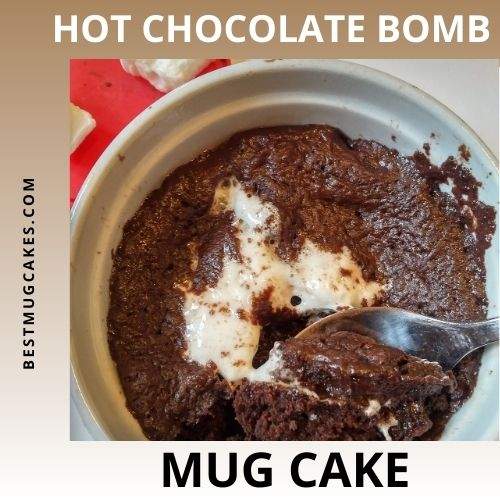 Just like hot chocolate bombs themselves, this hot chocolate bomb mug cake has a center filled with hot chocolate fixins. Rich dark chocolate chips and gooey marshmallows melt in the microwave while the chocolate cake cooks. Dig your fork into the mug cake and it’s ooey gooey hot chocolate heaven. This single serving chocolate dessert recipe is my new favorite!