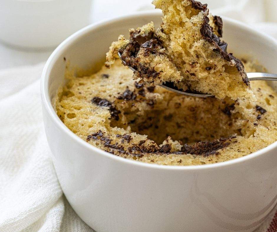 Almond flour mug cake with chocolate