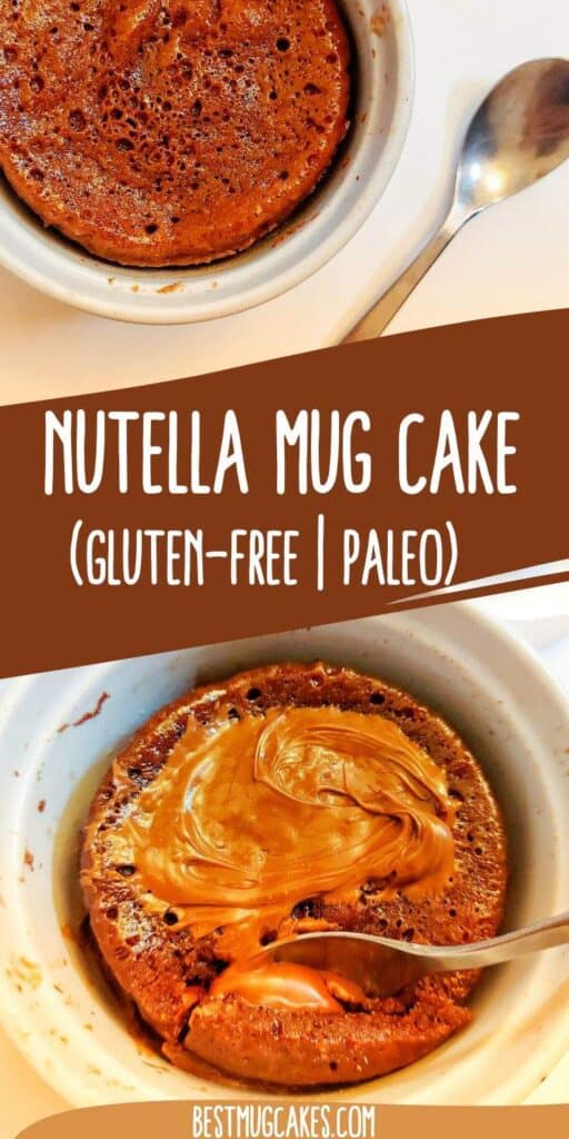 Chocolate nutella mug cake with Nutella frosting