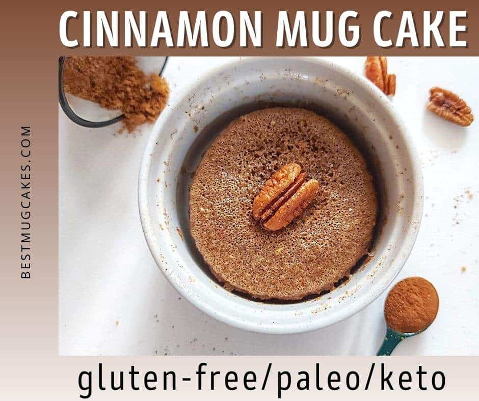 Cinnamon mug cake with pecans (gluten-free/paleo/keto)