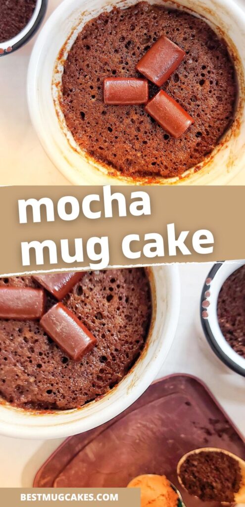 Mocha Mug Cake with chocolate chunks