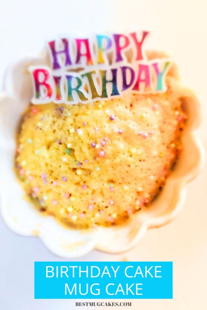 Get festive with this fun and healthy birthday mug cake. With sprinkles and sweet vanilla cake, it’s surprisingly gluten-free and high-protein too. A treat for any day of the year, not just birthdays! This birthday cake mug cake would also make a fun smash cake for a 1st birthday!