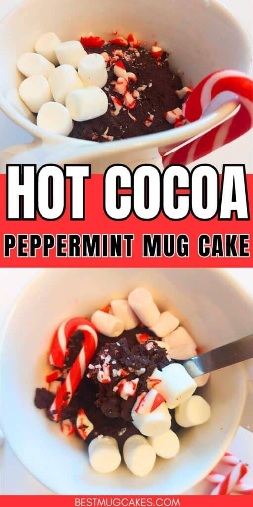 Whip up this cozy Peppermint Hot Cocoa Mug Cake in just minutes for the sweetest winter treat! This single-serve chocolate cake is packed with hot cocoa flavor, melty chocolate chips, and a festive hint of peppermint. This peppermint hot chocolate mug cake is perfect for Christmas desserts, easy holiday baking, or a quick cozy-night-in treat. If you love simple microwave desserts, this peppermint mug cake is the ultimate mix of comfort and Christmas magic.