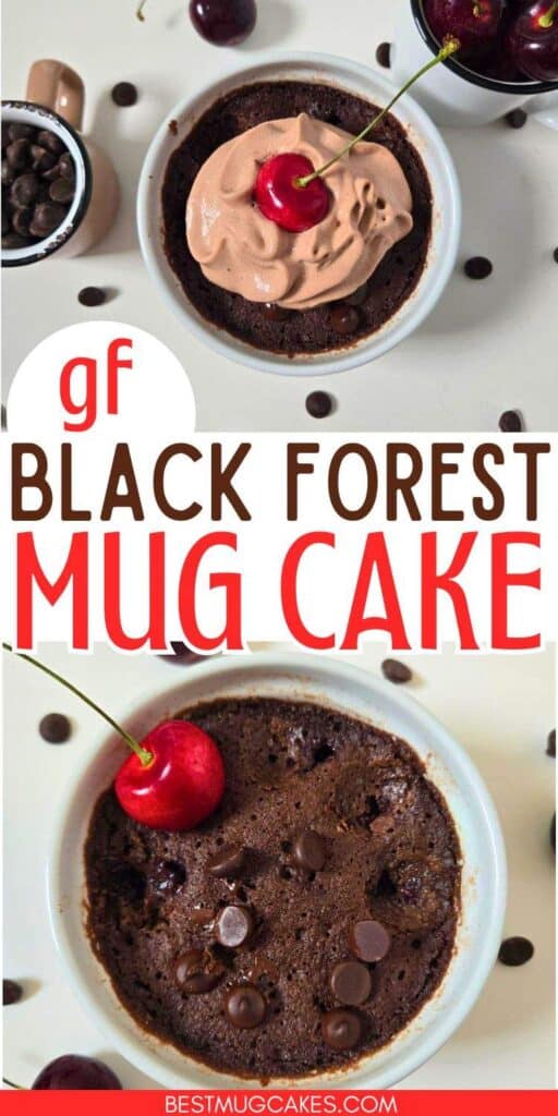 This Black Forest Mug Cake is rich, chocolatey, and packed with juicy fresh cherries and melty dark chocolate chips for an easy single-serving dessert. Made with almond flour, cocoa powder, and no eggs, this easy microwave mug cake is lightly sweetened with a fudgy texture that's perfect for chocolate lovers looking for a healthier dessert, gluten-friendly treat, or quick homemade mug cake recipe in minutes.