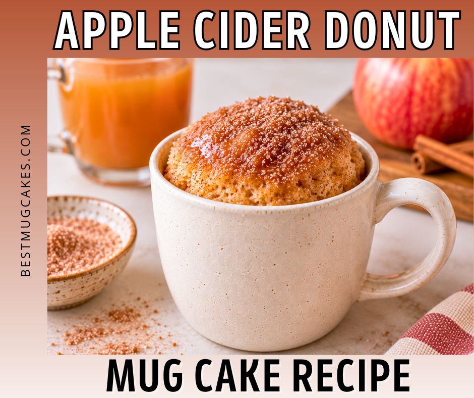 This cozy Apple Cider Donut Mug Cake tastes like your favorite fall donut in an easy single-serving dessert! Made with almond flour, apple cider, cinnamon and nutmeg, then finished with a buttery cinnamon-sugar topping, it’s warm, fluffy and full of fall flavor. Best of all, this easy microwave mug cake is ready in just minutes. No oven or trip to the apple orchard required. Save this quick gluten-free fall dessert for when an apple cider donut craving hits!