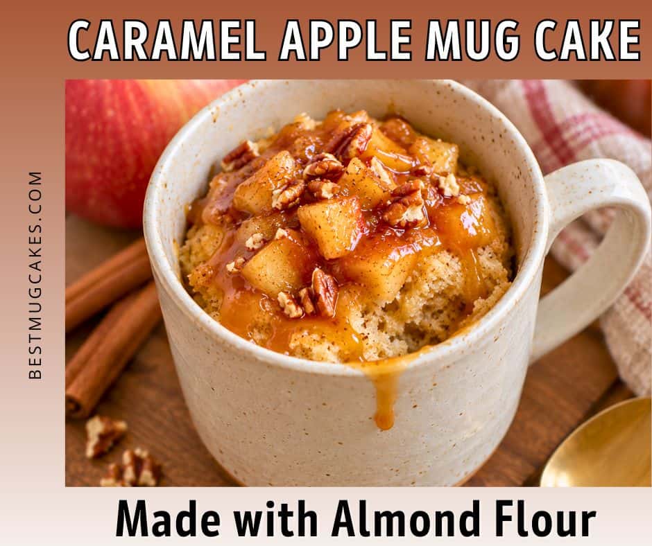 This easy Caramel Apple Mug Cake is the perfect cozy fall dessert! Made with almond flour, warm cinnamon, sweet apples, and plenty of gooey caramel, this gluten-free mug cake comes together in just minutes in the microwave. Perfect when you’re craving apple dessert without baking a whole cake!